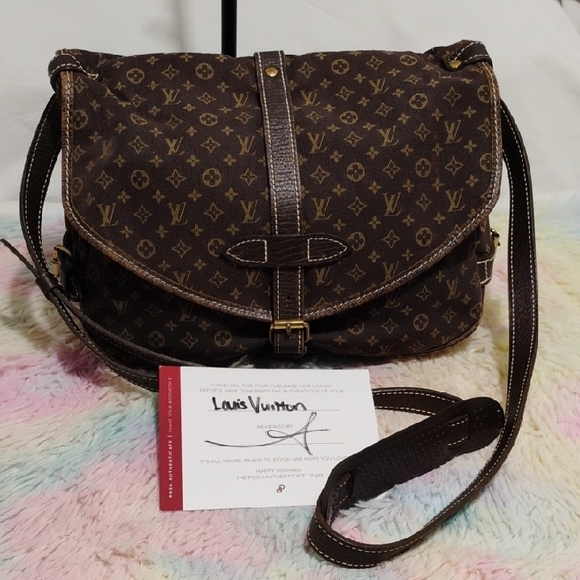 Louis Vuitton Handbags - Authentic Louis Vuitton Mini Lin Saumur Brown Monogram Crossbody Bag